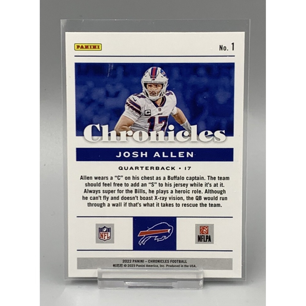 2022 Panini Chronicles Josh Allen Buffalo ills - Picture 2 of 3